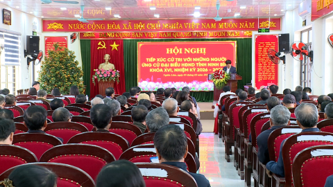 Tiếp x&uacute;c giữa cử tri với người ứng cử đại biểu HĐND tỉnh Ninh B&igrave;nh kh&oacute;a XVI tại x&atilde; Nghĩa L&acirc;m