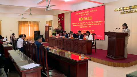 Tiếp x&uacute;c giữa cử tri với người ứng cử đại biểu HĐND tỉnh Ninh B&igrave;nh kh&oacute;a XVI tại x&atilde; Nam Trực