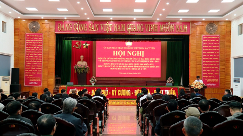 Tiếp x&uacute;c giữa cử tri với người ứng cử đại biểu Quốc hội, đại biểu HĐND tỉnh Ninh B&igrave;nh kh&oacute;a XVI tại x&atilde; &Yacute; Y&ecirc;n