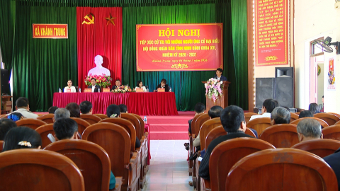 Tiếp x&uacute;c giữa cử tri với người ứng cử đại biểu HĐND tỉnh Ninh B&igrave;nh kh&oacute;a XVI tại x&atilde; Kh&aacute;nh Trung