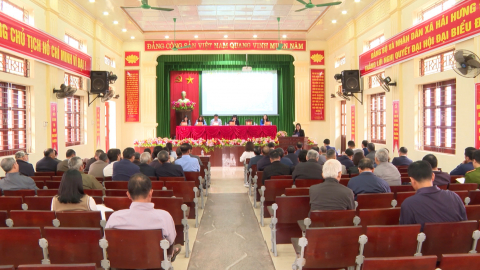 Tiếp x&uacute;c giữa cử tri với người ứng cử đại biểu HĐND tỉnh Ninh B&igrave;nh kh&oacute;a XVI tại x&atilde; Hải Hưng