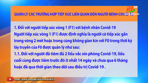 C&ocirc;ng văn quản l&yacute; c&aacute;c trường hợp tiếp x&uacute;c li&ecirc;n quan đến người b&ecirc;nh COVID 19