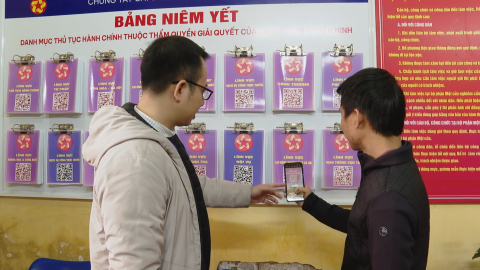 Hiệu quả ni&ecirc;m yết thủ tục h&agrave;nh ch&iacute;nh bằng m&atilde; QR tại Y&ecirc;n Kh&aacute;nh