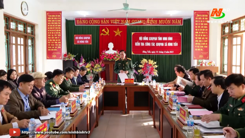 Kiểm tra c&ocirc;ng t&aacute;c gi&aacute;o dục quốc ph&ograve;ng an ninh tại huyện Kim Sơn