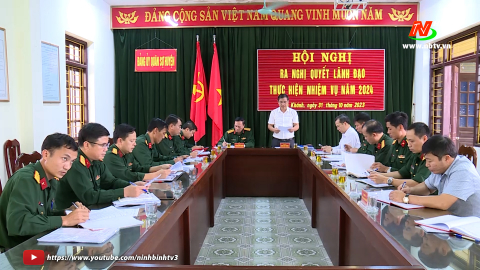 Đảng ủy Qu&acirc;n sự huyện Y&ecirc;n Kh&aacute;nh ra nghị quyết l&atilde;nh đạo thực hiện nhiệm vụ năm 2024