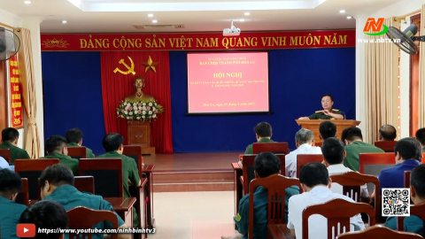 Ban CHQS th&agrave;nh phố Hoa Lư sơ kết c&ocirc;ng t&aacute;c quốc ph&ograve;ng, qu&acirc;n sự địa phương 6 th&aacute;ng đầu năm