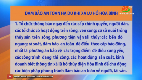 Đảm bảo an to&agrave;n hạ du khi xả lũ hồ H&ograve;a B&igrave;nh