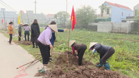 Phụ nữ Gia Trấn đẩy mạnh phong tr&agrave;o trồng c&acirc;y
