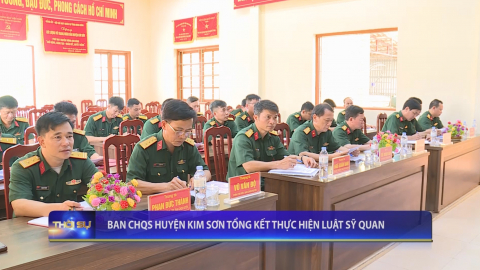 Ban Chỉ huy Qu&acirc;n sự huyện Kim Sơn tổng kết thực hiện luật sỹ quan