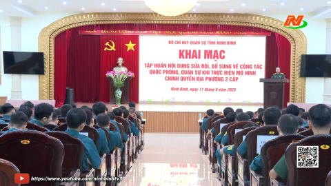 Tập huấn sửa đổi, bổ sung về c&ocirc;ng t&aacute;c quốc ph&ograve;ng, qu&acirc;n sự địa phương
