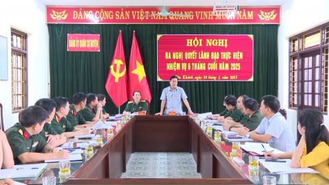 Đảng ủy qu&acirc;n sự huyện Kim Sơn, Y&ecirc;n Kh&aacute;nh ra nghị quyết l&atilde;nh đạo thực hiện nhiệm vụ