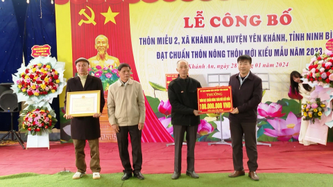Th&ocirc;n Miễu 2 được c&ocirc;ng nhận " Th&ocirc;n n&ocirc;ng th&ocirc;n mới kiểu mẫu "