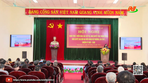 Phường Nam Hoa Lư tổ chức hội nghị qu&aacute;n triệt, triển khai c&aacute;c chỉ thị, nghị quyết của Trung ương