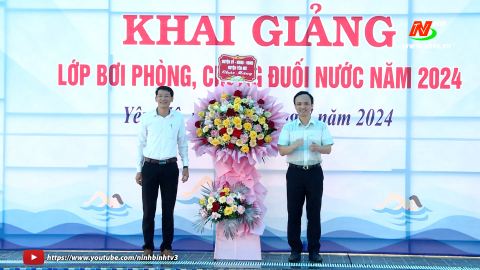 Y&ecirc;n M&ocirc; khai giảng lớp bơi ph&ograve;ng, chống đuối nước năm 2024