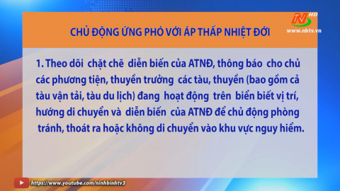 Chủ động ứng ph&oacute; với &aacute;p thấp nhiệt đới 