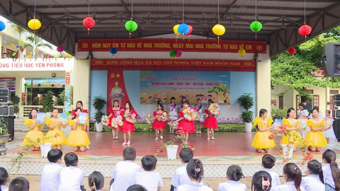 M&ocirc; h&igrave;nh trường học " Xanh, sạch, đẹp, an to&agrave;n, hạnh ph&uacute;c"