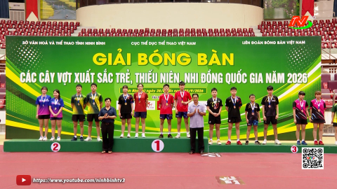 Bế mạc Giải B&oacute;ng b&agrave;n c&aacute;c c&acirc;y vợt xuất sắc trẻ, thiếu ni&ecirc;n, nhi đồng quốc gia năm 2026