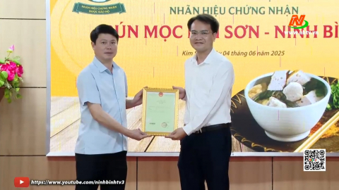 C&ocirc;ng bố chứng nhận nh&atilde;n hiệu " B&uacute;n mọc Kim Sơn"