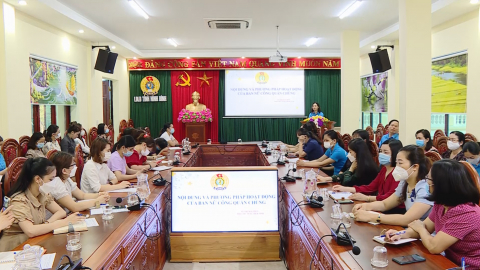 LĐLĐ Tỉnh tổ chức hội nghị tập huấn c&ocirc;ng t&aacute;c nữ c&ocirc;ng