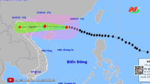Tin b&atilde;o khẩn cấp cơn b&atilde;o số 9: Hồi 7h ng&agrave;y 24/9/2025