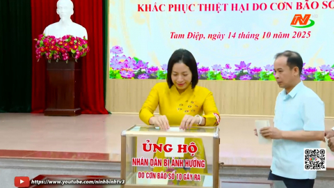 Phường Tam Điệp, Trung Sơn ph&aacute;t động ủng hộ đồng b&agrave;o thiệt hại do b&atilde;o số 10 g&acirc;y ra
