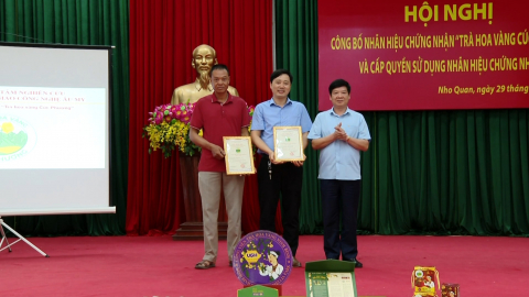 C&ocirc;ng bố chứng nhận nh&atilde;n hiệu tr&agrave; hoa v&agrave;ng C&uacute;c Phương