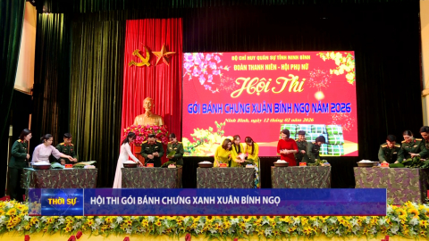 Hội thi g&oacute;i b&aacute;nh chưng xanh xu&acirc;n B&iacute;nh Ngọ