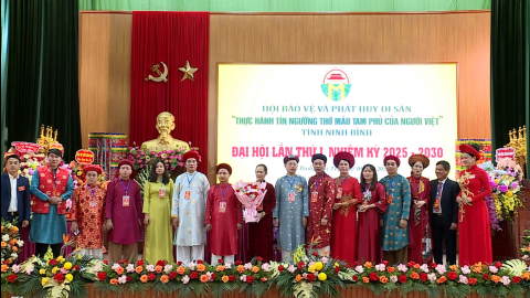 Đại hội Hội bảo vệ v&agrave; ph&aacute;t huy di sản " Thực h&agrave;nh t&iacute;n ngưỡng thờ mẫu tam phủ của người Việt" tỉnh Ninh B&igrave;nh