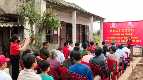 Khởi c&ocirc;ng x&acirc;y dựng nh&agrave; Chữ thập đỏ ở x&atilde; Kim Trung