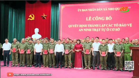 Nho Quan c&ocirc;ng bố quyết định th&agrave;nh lập c&aacute;c tổ bảo vệ ANTT tại cơ sở