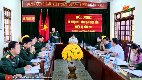 Đảng ủy Qu&acirc;n sự huyện Y&ecirc;n Kh&aacute;nh ra nghị quyết l&atilde;nh đạo nhiệm vụ năm 2023