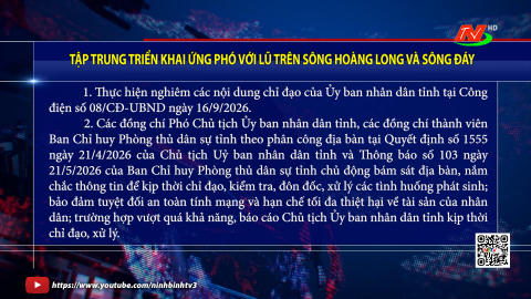 Tập trung triển khai ứng ph&oacute; với lũ tr&ecirc;n s&ocirc;ng Ho&agrave;ng Long v&agrave; s&ocirc;ng Đ&aacute;y