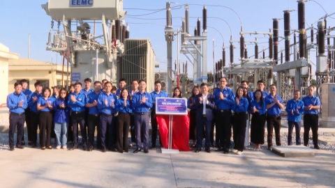 Kh&aacute;nh th&agrave;nh c&ocirc;ng tr&igrave;nh Thanh ni&ecirc;n " Trạm biến &aacute;p 110KV Ch&acirc;u Sơn"