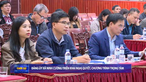 Đảng ủy x&atilde; Ninh Cường triển khai Nghị quyết, chương tr&igrave;nh trọng t&acirc;m