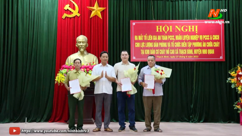 Ra mắt tổ li&ecirc;n gia an to&agrave;n PCCC tại x&atilde; Thạch B&igrave;nh