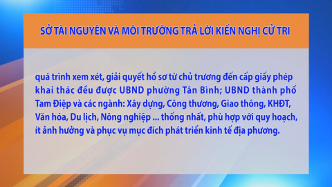 Sở T&agrave;i nguy&ecirc;n v&agrave; m&ocirc;i trường trả lời kiến nghị cử tri