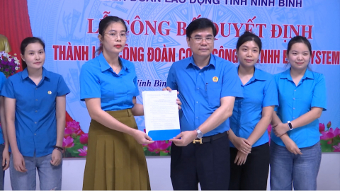 C&ocirc;ng bố quyết định th&agrave;nh lập c&ocirc;ng đo&agrave;n cơ sở C&ocirc;ng ty TNHH ECO SYSTEM