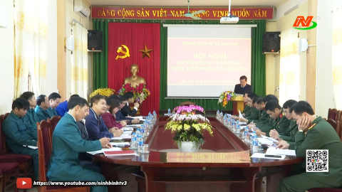Chi bộ qu&acirc;n sự x&atilde; Hải Anh ra Nghị quyết thực hiện nhiệm vụ năm 2026