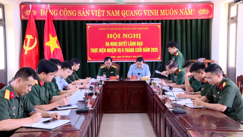 Đảng ủy qu&acirc;n sự th&agrave;nh phố Tam Điệp ra nghị quyết l&atilde;nh đạo thực hiện nhiệm vụ