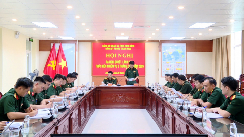 Ra Nghị quyết l&atilde;nh đạo thực hiện nhiệm vụ quốc ph&ograve;ng, qu&acirc;n sự địa phương 6 th&aacute;ng cuối năm 2026