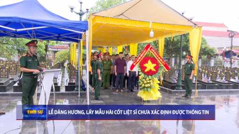Lễ d&acirc;ng hương, lấy mẫu h&agrave;i cốt liệt sĩ chưa x&aacute;c định được th&ocirc;ng tin