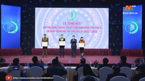 Tường thuật: Lễ tổng kết Hội thi s&aacute;ng tạo kỹ thuật tỉnh Ninh B&igrave;nh lần thứ X v&agrave; ph&aacute;t động hội thi lần thứ XI (2022-2023)