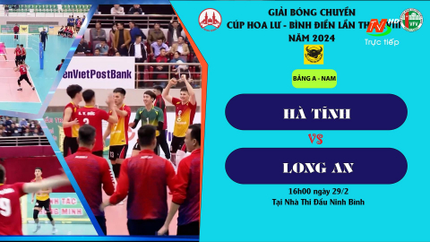 H&agrave; Tĩnh - Long An_ Bảng A nam, Giải B&oacute;ng chuyền C&uacute;p Hoa Lư - B&igrave;nh Điền năm 2024