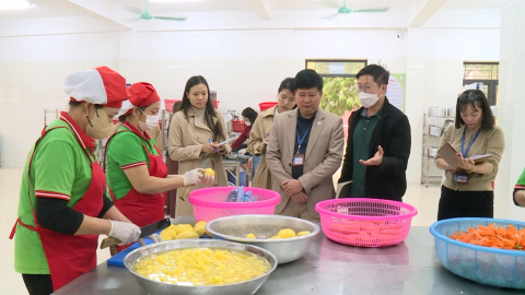 Kiểm tra an to&agrave;n thực phẩm tại c&aacute;c bếp ăn trường học