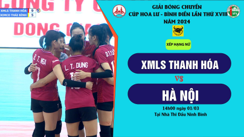 XMLS Thanh H&oacute;a - H&agrave; Nội_Trận xếp hạng 5,6 nữ, Giải B&oacute;ng chuyền C&uacute;p Hoa Lư - B&igrave;nh Điền năm 2024