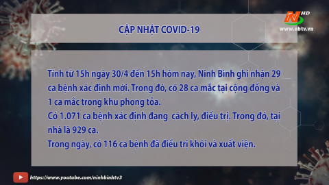 Cập nhật Covid-19 t&ocirc;́i ng&agrave;y 01/05/2022