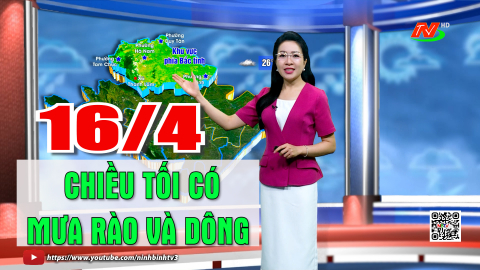  Dự b&aacute;o thời tiết đ&ecirc;m 15, ng&agrave;y 16/4 | Chiều tối c&oacute; mưa r&agrave;o v&agrave; d&ocirc;ng.