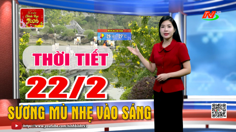 Dự b&aacute;o thời tiết khu vực tỉnh Ninh B&igrave;nh đ&ecirc;m 21, ng&agrave;y 22/2/2026