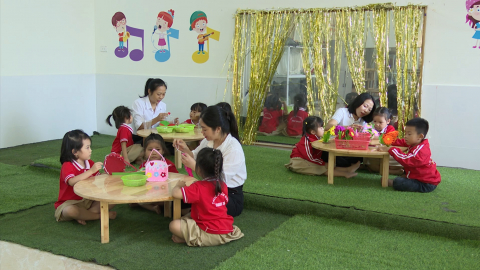 Trường mầm non Thanh Thủy học v&agrave; l&agrave;m theo B&aacute;c
