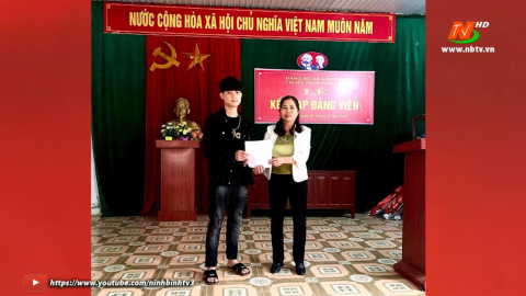 Nho Quan ho&agrave;n th&agrave;nh vượt mức chỉ ti&ecirc;u kết nạp Đảng vi&ecirc;n mới